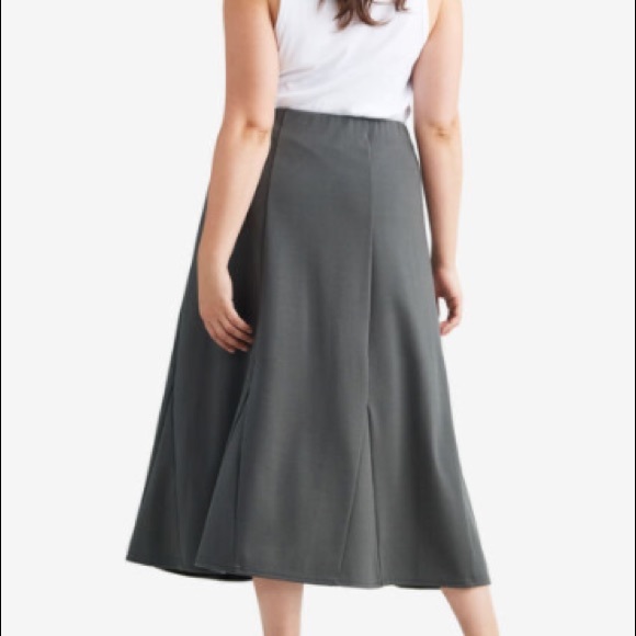 Ellos Flared Elastic Waist Midi Skirt - Picture 3 of 6